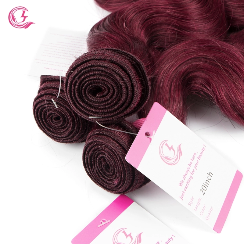 Virgin Hair of Body Wave Bundle 99j# 100g With Double Weft For Medium High Market