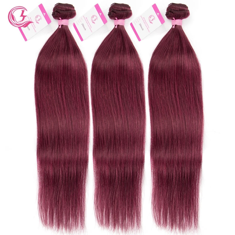 Virgin Hair of Straight Bundle 99j# 100g With Double Weft For Medium High Market