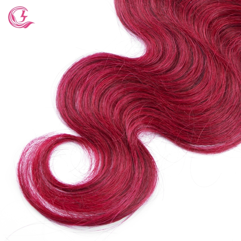 Virgin Hair of Body wave 4X4 closure 1b/99j# 130% density With Medium Brown Lace For Medium High Market