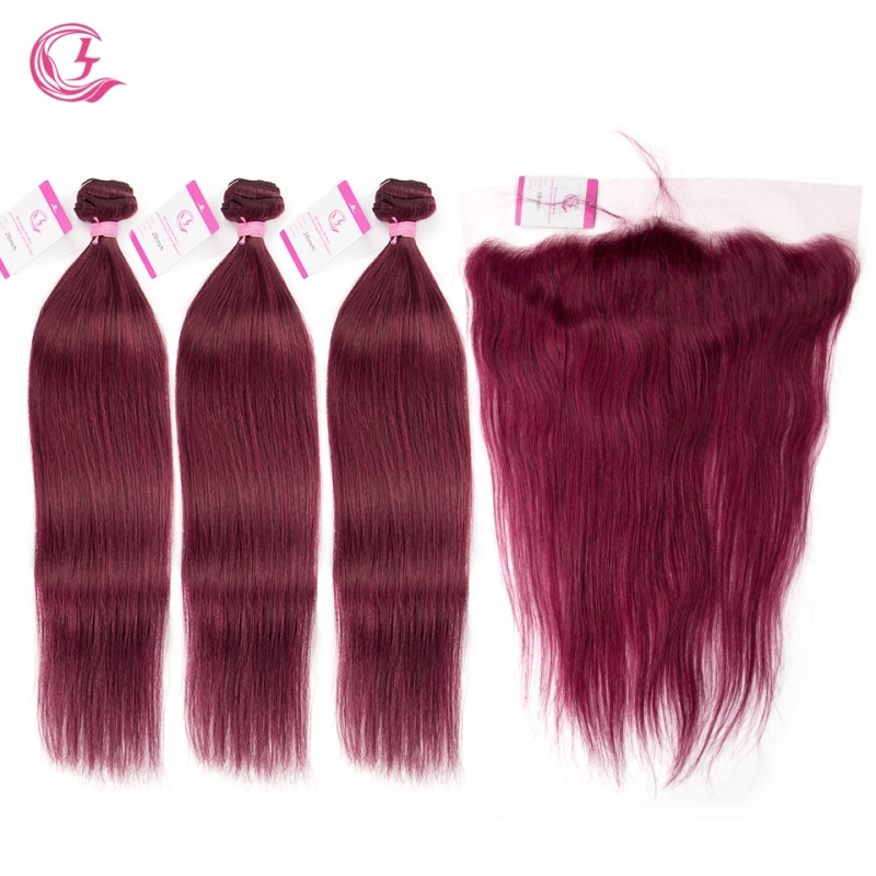 Virgin Hair of Straight Bundle 99j# 100g With Double Weft For Medium High Market