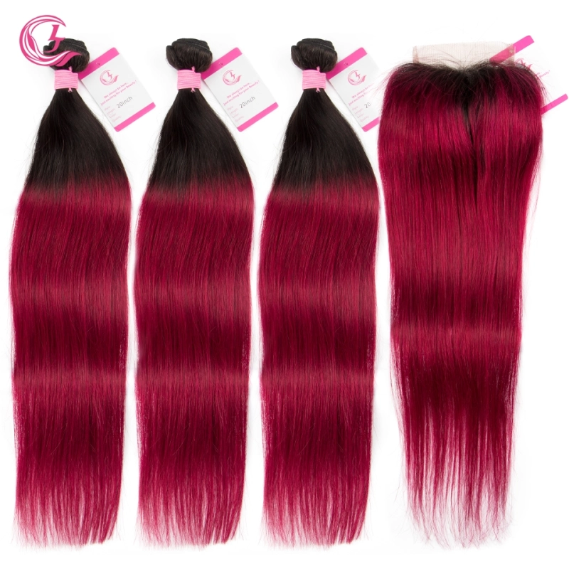 Virgin Hair of Straight Bundle 1b/99j# 100g With Double Weft For Medium High Market