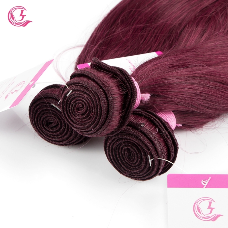 Virgin Hair of Straight Bundle 99j# 100g With Double Weft For Medium High Market