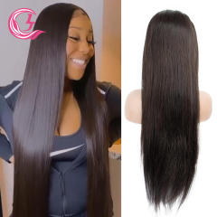 CLJhair 5X5 HD lace Straight Indian Hair Wig Unprocessed Cuticle Aligned  Virgin Double Drawn