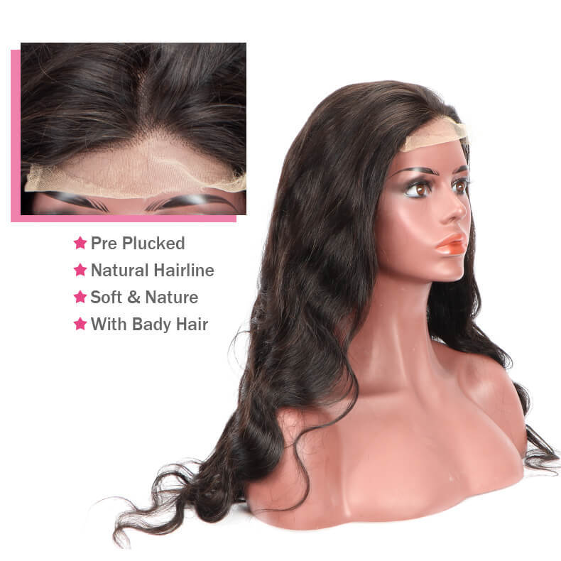 CLJhair Bodywave Brazilian 5X5 Lace Closure Human Hair Wig Naturel Raw Unprocessed Cuticle Aligned