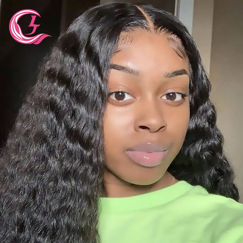 Cljhair 4X4 Deep Wave Hd Lace Closure Wigs 130% Density Unprocessed Cuticle Aligned Virgin Hair