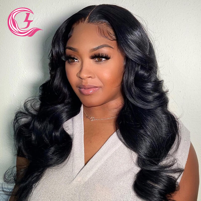 Cljhair Unprocessed Body Wave 13X6 Hd Lace Frontal Wigs Natural Color Virgin Hair 130 Density