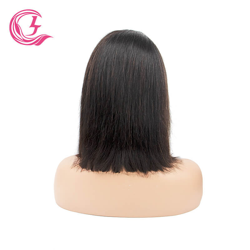 Cljhair 4X4 Bob Transparent Lace Closure Wigs Bone Straight Natural Color 150% Density Cuticle Aligned Virgin Hair