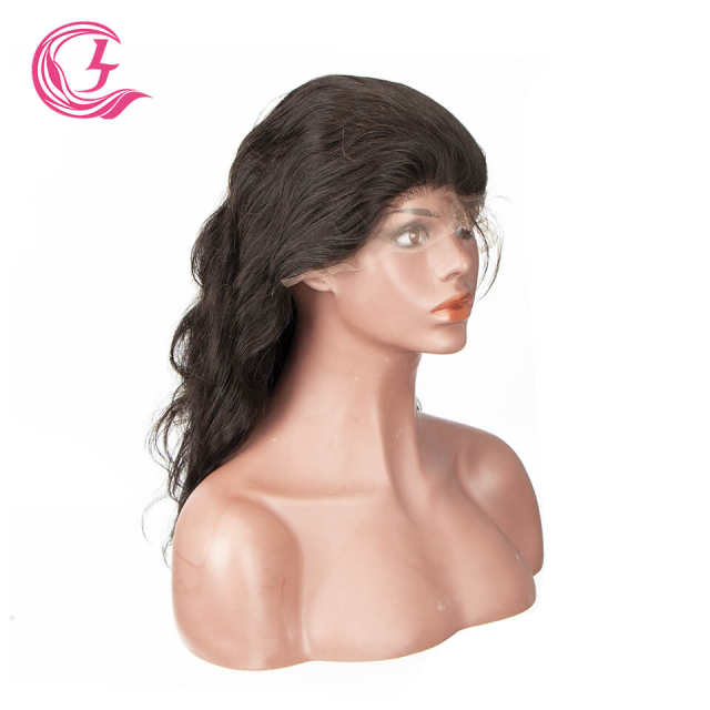 Cljhair Unprocessed Body Wave 13X6 Hd Lace Frontal Wigs Natural Color Virgin Hair 130 Density
