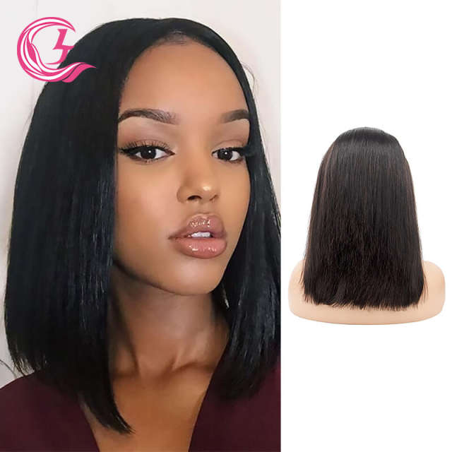 Cljhair 13X4 Bob Transparent Lace Frontal Wigs Bone Straight Natural Color 130% Density 30 Inch For Black Women