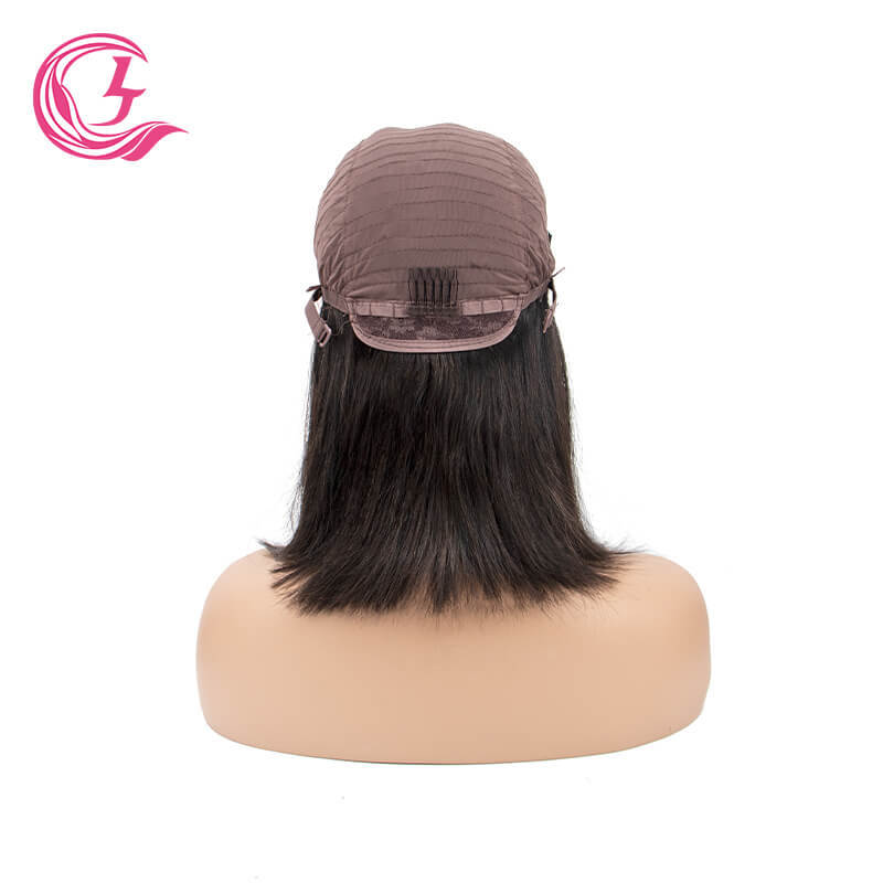 Cljhair 4X4 Bob Transparent Lace Closure Wigs Bone Straight Natural Color 150% Density Cuticle Aligned Virgin Hair