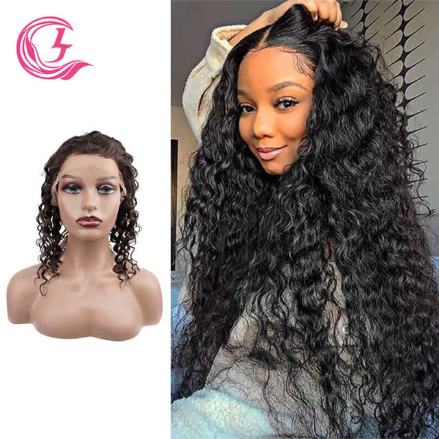 Clj Hair 13X4 Deep Wave Hd Lace Frontal Wigs 130% Density 12A Grade 100% Human Hair