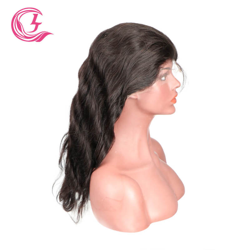 Cljhair Unprocessed Body Wave 13X6 Hd Lace Frontal Wigs Natural Color Virgin Hair 130 Density