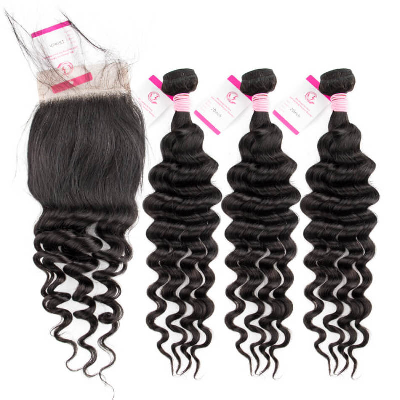 Cljhair Virgin Hair Of Ocean Curly Bundle Natural Black Color 100G With Double Weft For Medium High Market