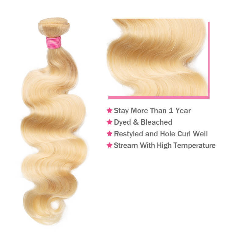 Cljhair Brazilian Hair Of Body Wave Bundle #613 Blonde 100G With Double Weft For Medium High Market