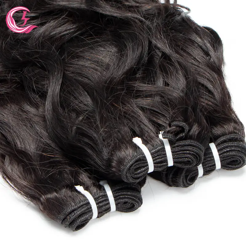 Cljhair Virgin Hair Of Natural Wave Bundle Natural Black Color 100G With Double Weft For Medium High Market