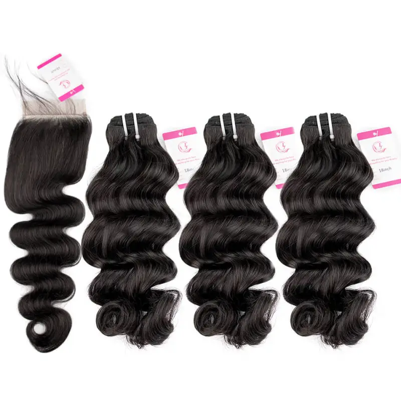 Cljhair Unprocessed Virgin Hair Of Indian Wave Bundle Natural Color 100G With Double Weft For Medium High Market