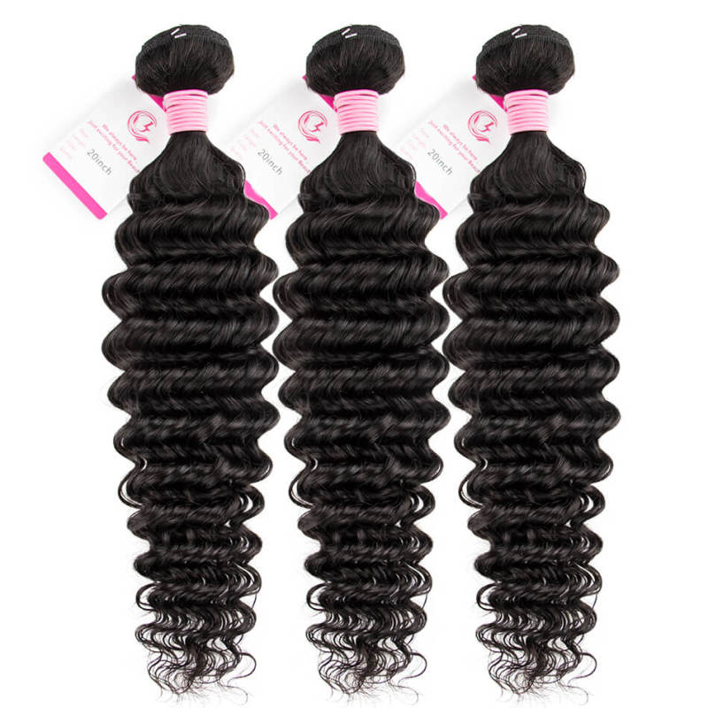 Cljhair Unprocessed Peruvian Deep Curly Bundles 100G Hair Lot Natural Extensions Human Hair