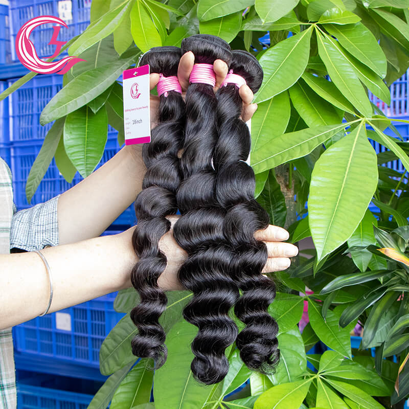 Cljhair Virgin Hair Of Ocean Wave Bundle Natural Black Color 100G With Double Weft For Medium High Market