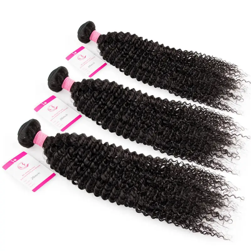 Cljhair Virgin Hair Of Kinky Curly Bundle Natural Black Color 100G With Double Weft For Medium High Market