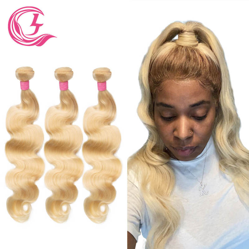 Cljhair Brazilian Hair Of Body Wave Bundle #613 Blonde 100G With Double Weft For Medium High Market