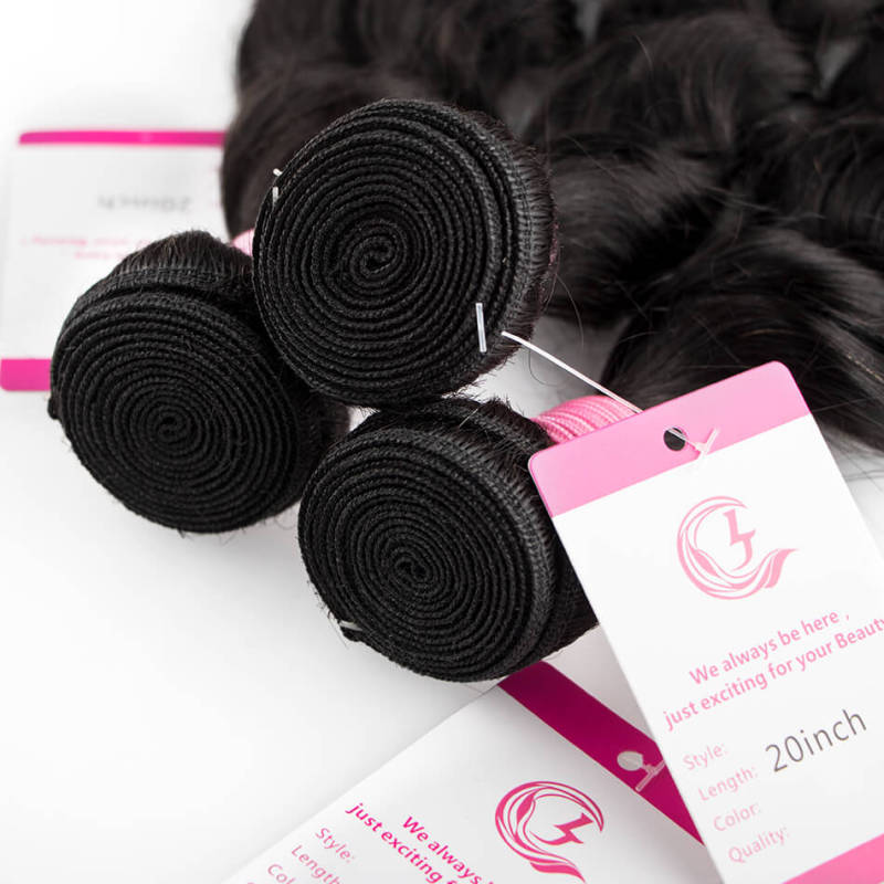 Cljhair Virgin Hair Of Ocean Curly Bundle Natural Black Color 100G With Double Weft For Medium High Market