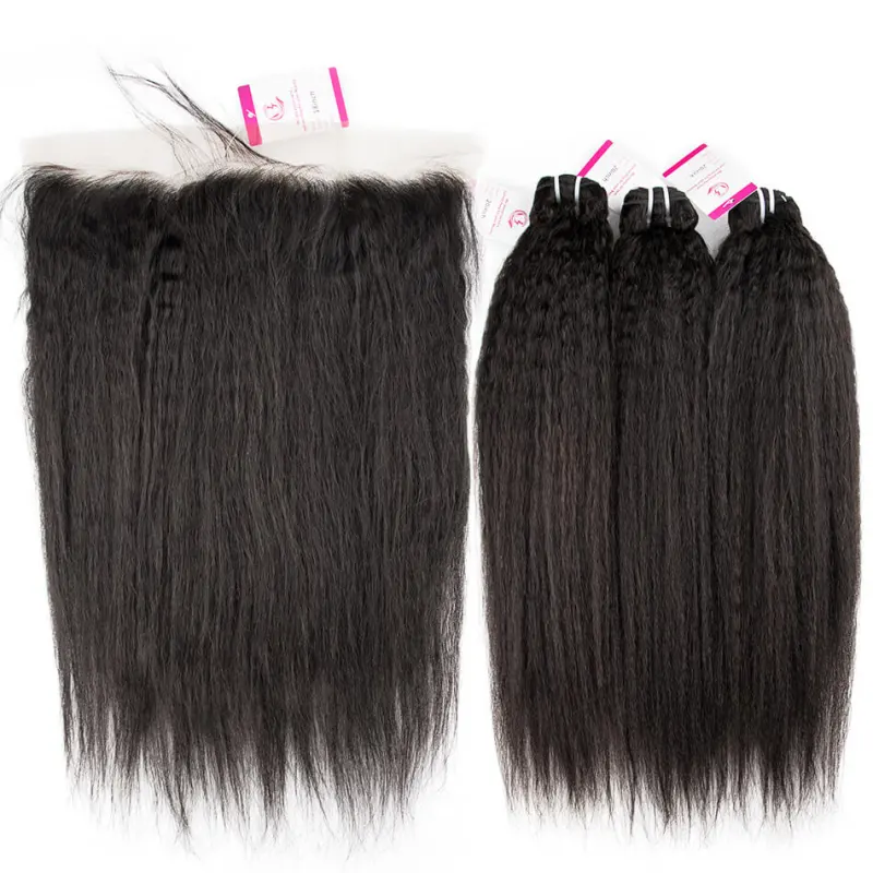 Cljhair Virgin Hair Of Yaki Straight Bundle Natural Black Color 100G With Double Weft For Medium High Market