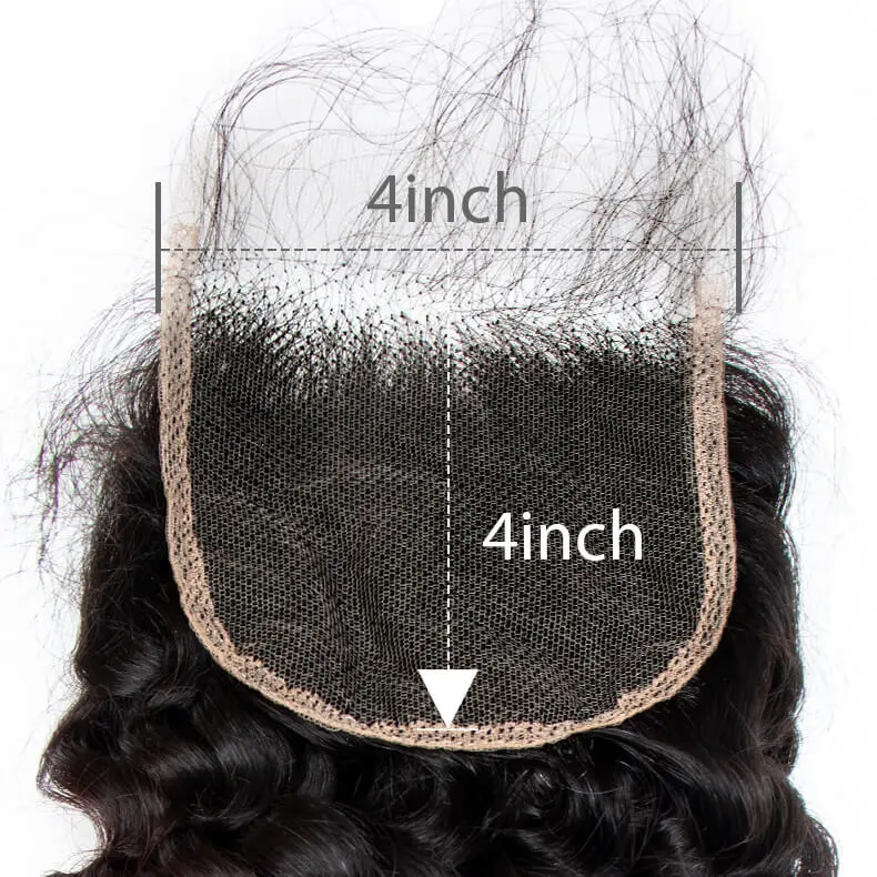 Clj Unprocessed Deep Wave 4X4 Hd Lace Closure Natural Black Cuticle Aligned Virgin Hair For Medium High Market