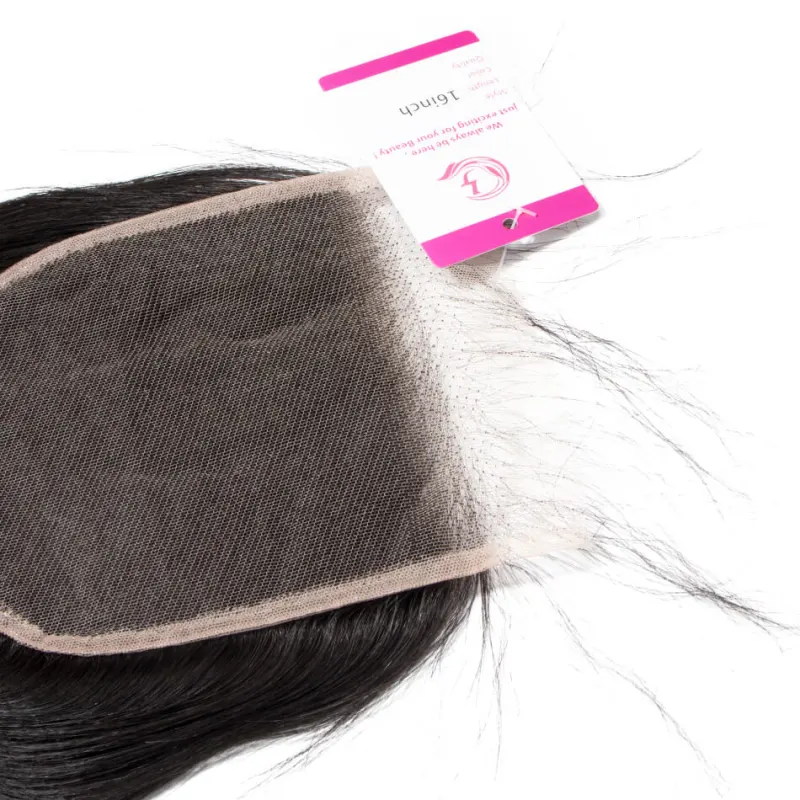 Clj Unprocessed Body Wave 5X5 Transparent Lace Closure Natural Black Cuticle Aligned Virgin Hair For Medium High Market