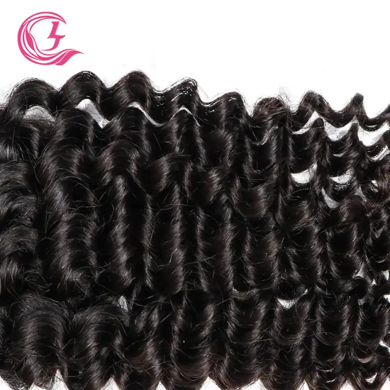 Clj Unprocessed Deep Wave 4X4 Hd Lace Closure Natural Black Cuticle Aligned Virgin Hair For Medium High Market