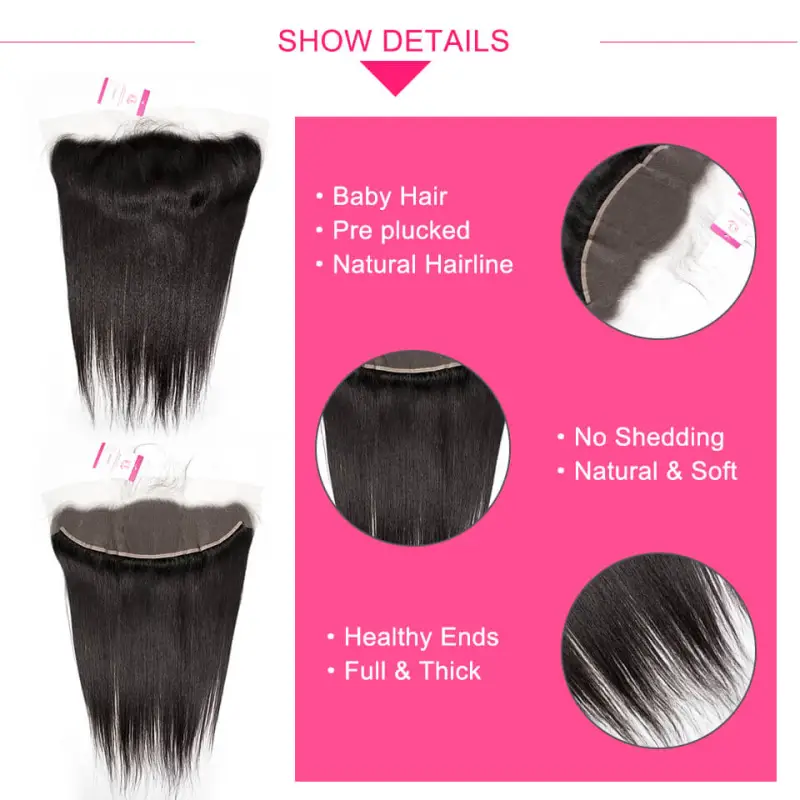 Clj Unprocessed Bone Straight 13X4 Transparent Lace Closure Natural Black Cuticle Aligned Virgin Hair For Medium High Market