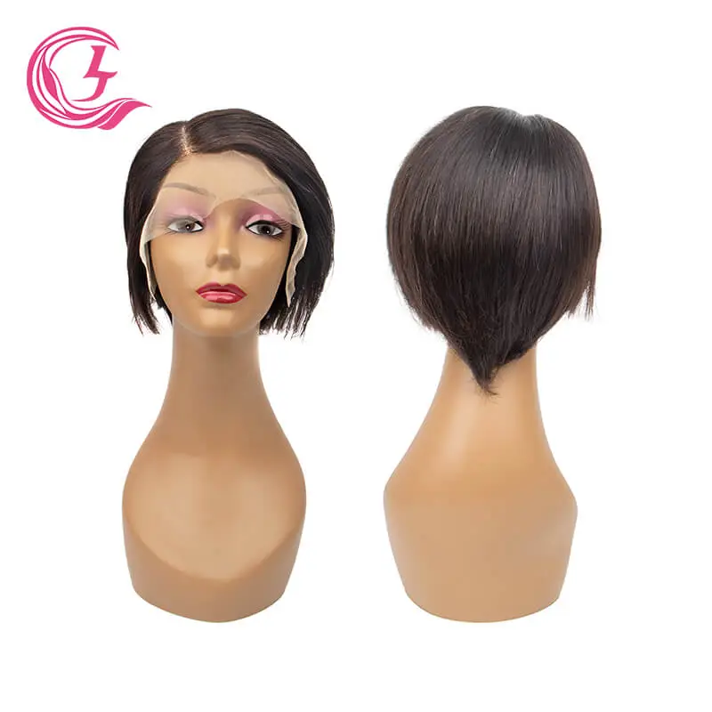 Clj Unprocessed 13X4 Bob Transparent T-Lace Wigs Bone Straight Peruvian Hair For Black Women