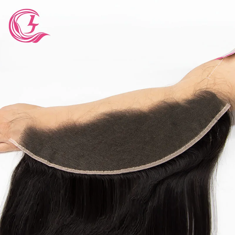 Clj Unprocessed Bone Straight 13X4 Hd Lace Closure Natural Black Cuticle Aligned Virgin Hair For Medium High Market