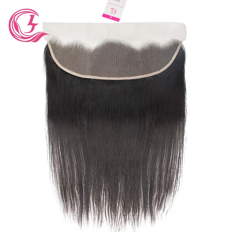 Clj Unprocessed Bone Straight 13X4 Transparent Lace Closure Natural Black Cuticle Aligned Virgin Hair For Medium High Market