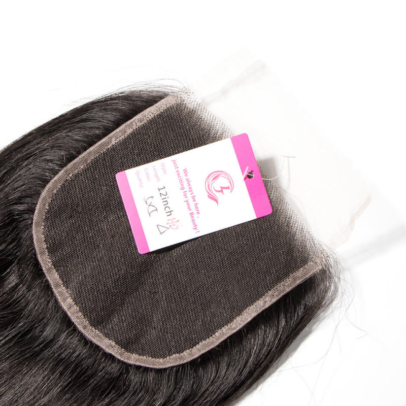 Clj Unprocessed Bone Straight 5X5 Hd Lace Closure Natural Black Cuticle Aligned Virgin Hair For Medium High Market
