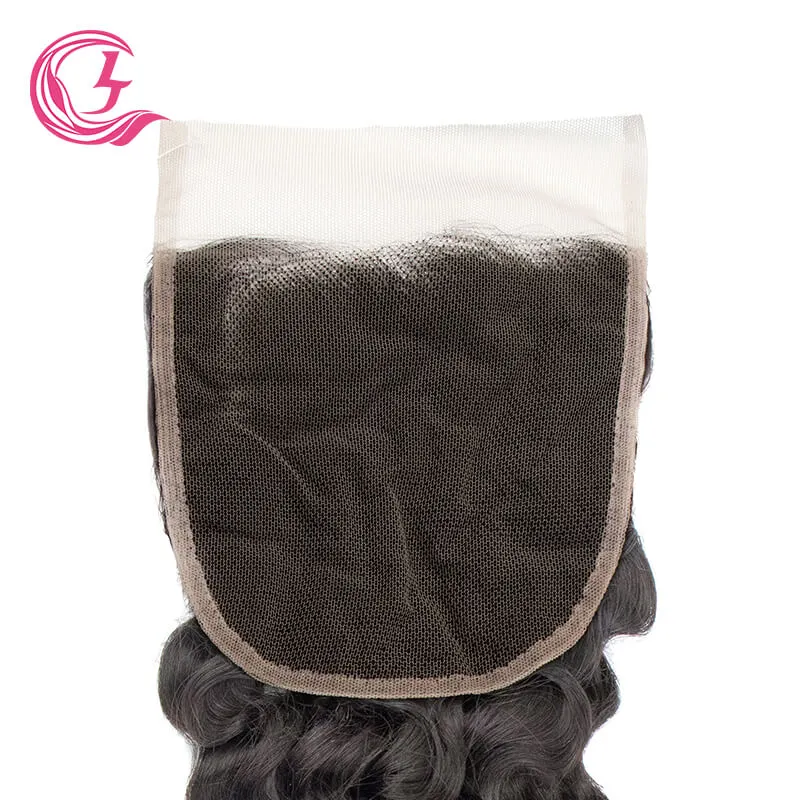 Clj Unprocessed Deep Wave 5X5 Transparent Lace Closure Natural Black Cuticle Aligned Virgin Hair For Medium High Market