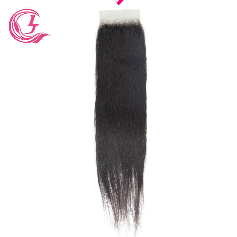 Clj Unprocessed Bone Straight 5X5 Transparent Lace Closure Natural Black Cuticle Aligned Virgin Hair For Medium High Market