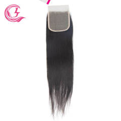 Clj Unprocessed Bone Straight 5X5 Transparent Lace Closure Natural Black Cuticle Aligned Virgin Hair For Medium High Market