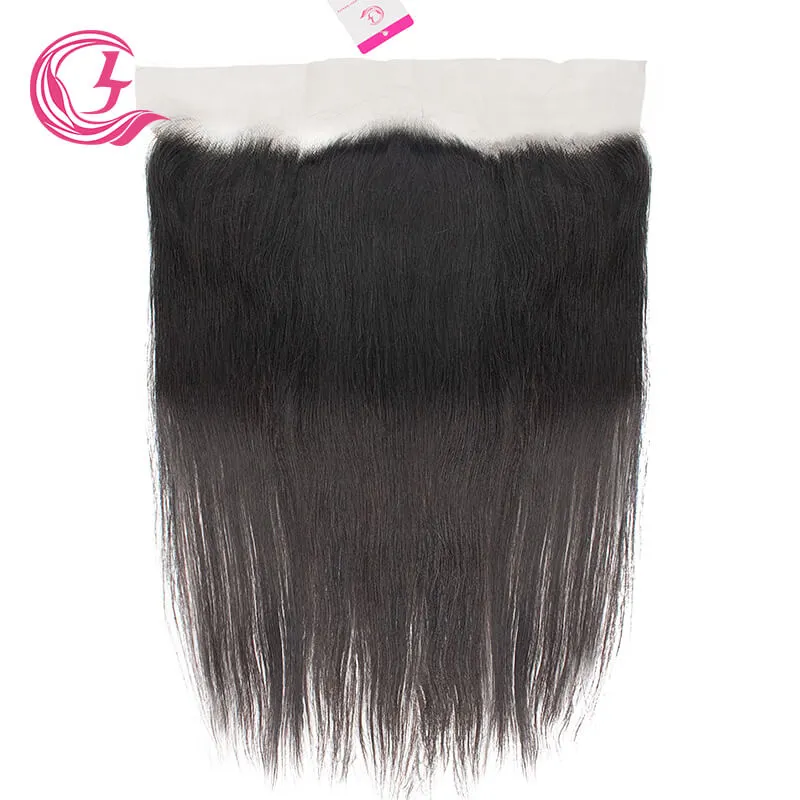 Clj Unprocessed Bone Straight 13X4 Transparent Lace Closure Natural Black Cuticle Aligned Virgin Hair For Medium High Market