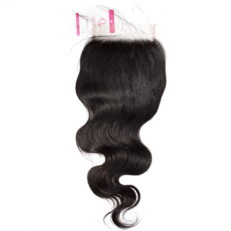 Clj Unprocessed Body Wave 5X5 Transparent Lace Closure Natural Black Cuticle Aligned Virgin Hair For Medium High Market