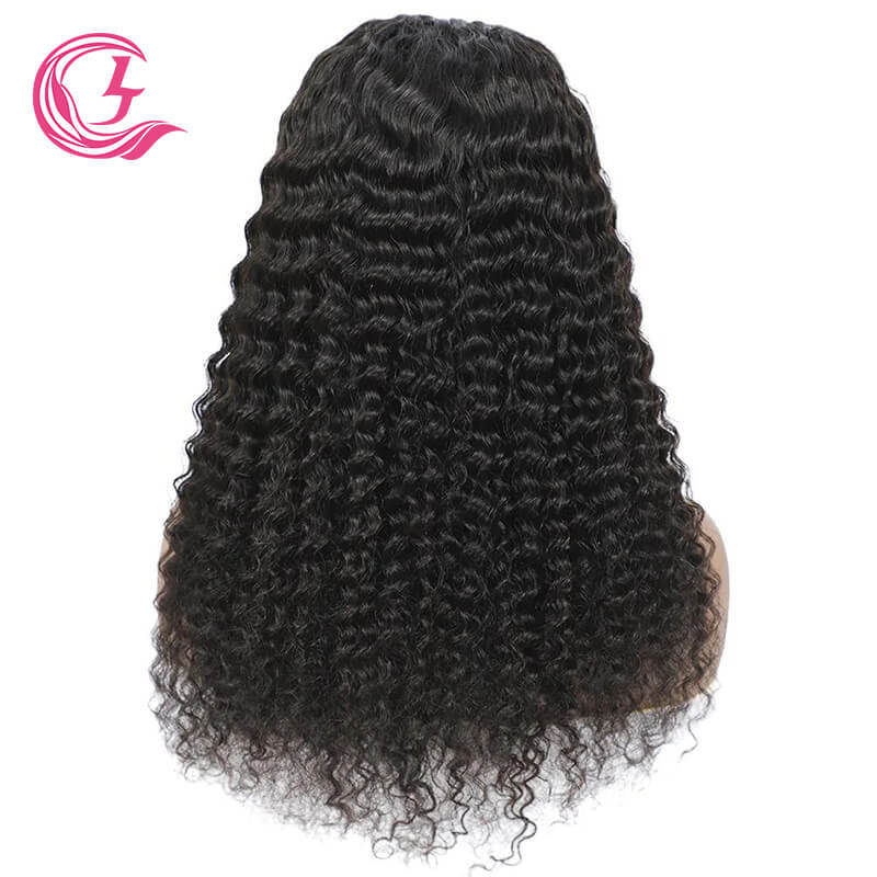 Cljhair Unprocessed 13X6 Deep Wave Transparent Lace Front Cuticle Aligned Virgin Hair Wigs For Natural Hair