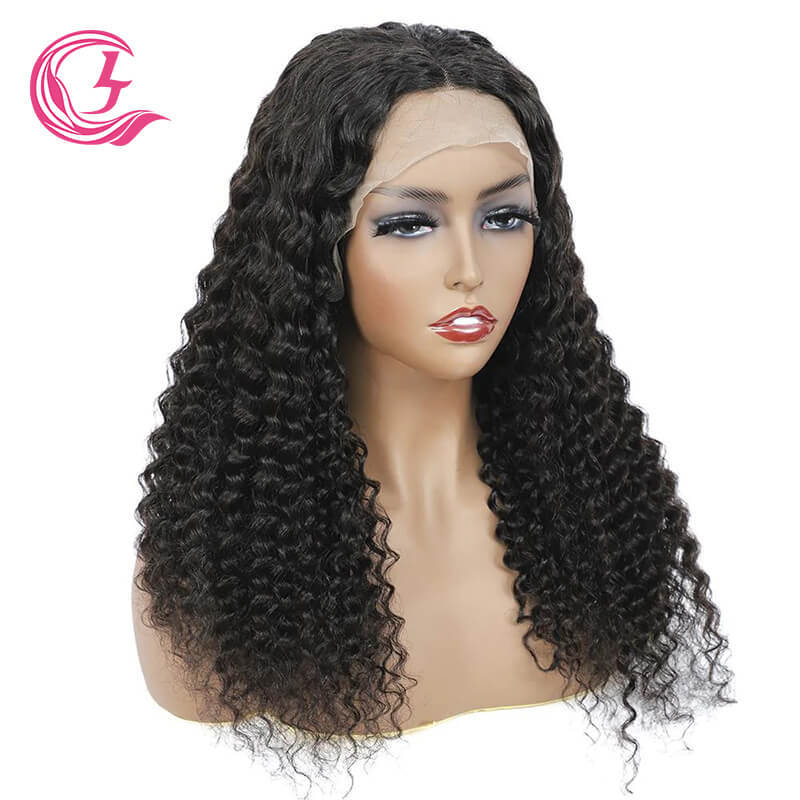 Cljhair Unprocessed 13X6 Deep Wave Transparent Lace Front Cuticle Aligned Virgin Hair Wigs For Natural Hair