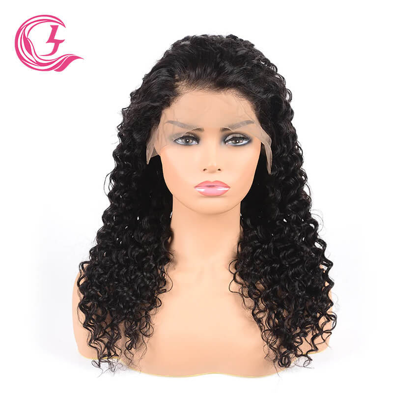 Cljhair Unprocessed 13X4 Deep Wave Transparent Lace Front Cuticle Aligned Virgin Hair Wigs For Natural Hair