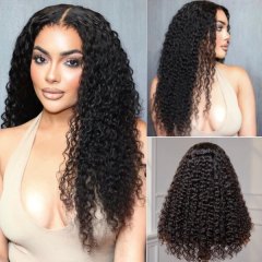 CLJHair Bouncy Deep Wave 13x4 Transparent Lace Frontal 180% Density Human Hair Wig