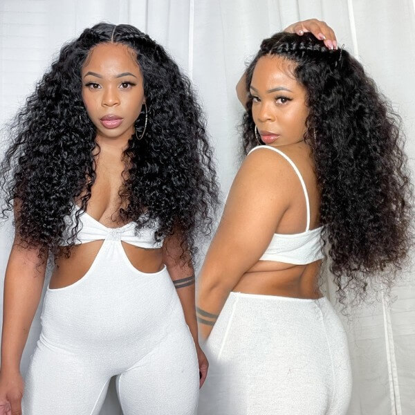 CLJHair Jerry Curly 13x4 Transparent Lace Frontal Wig With 150% Density