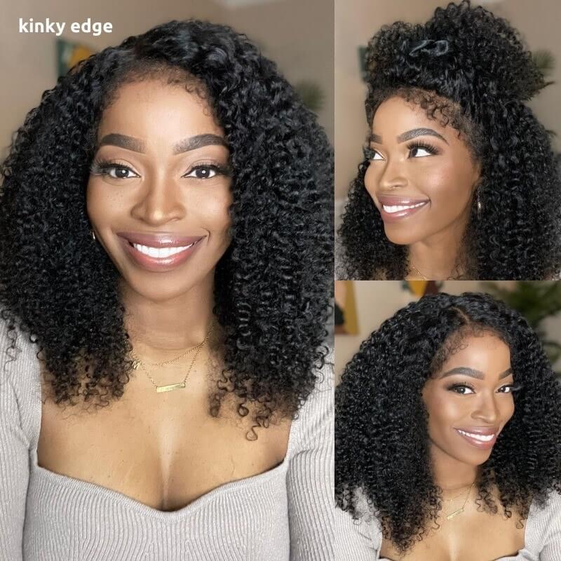 CLJHair Kinky Curly 13x4 Transparent Lace Front Wig With 150% Density