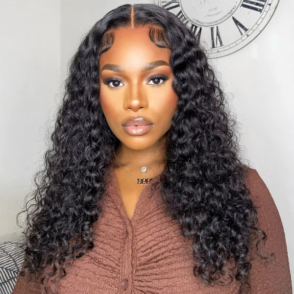 CLJHair Bouncy Deep Wave 13x4 Transparent Lace Frontal 150% Density Human Hair Wig