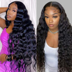 CLJHair Indian Wave 13x4 Lace Front Wigs Human  Hair Wig With 180% Density