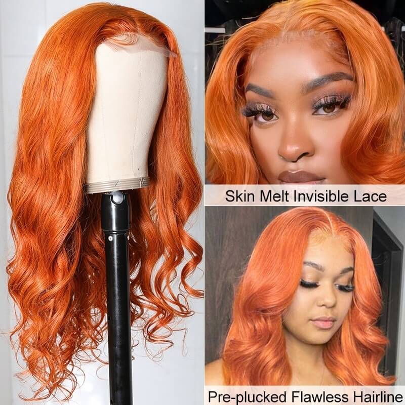 CLJHair Body Wave Ginger Hair Color 13x4 Lace Front Wigs With Baby Hair