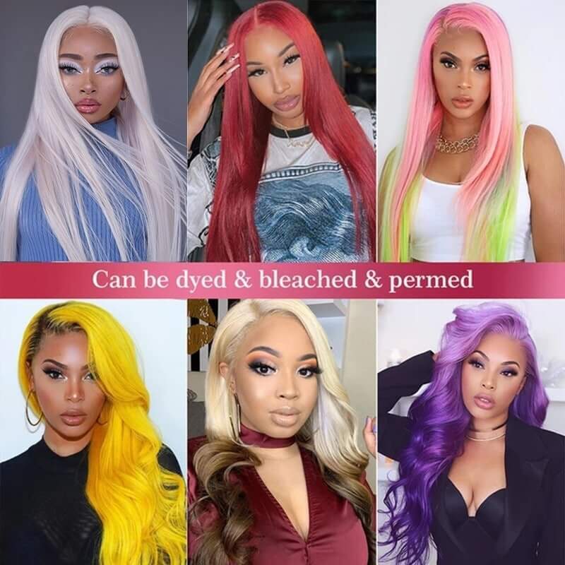 CLJHair Platinum Blonde Lace Front Wig Long Straight Human Hair With Baby Hair