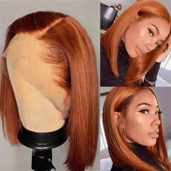 CLJHair Ginger Straight 13x4 Lace Front Human Hair Wig for Women 150% Density